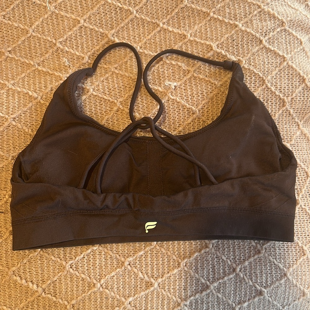 Fabletics Khloe Kardashian Collection: Low Impact Strappy Bra in Deep Purple - Picture 4 of 4